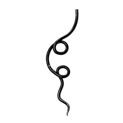 1/4" dia. Steel Vine Tendril, 11-1/2" Long