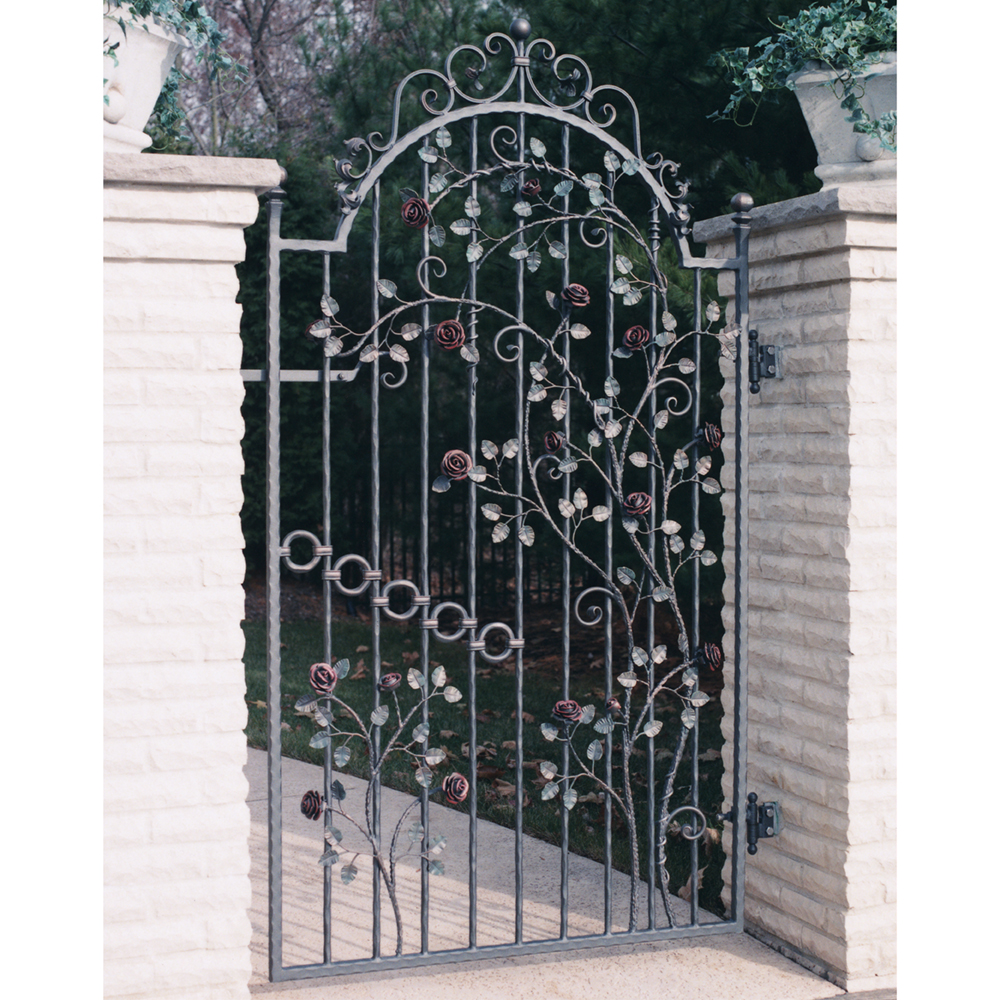 Pedestrian Gate with Roses, leaves and vines