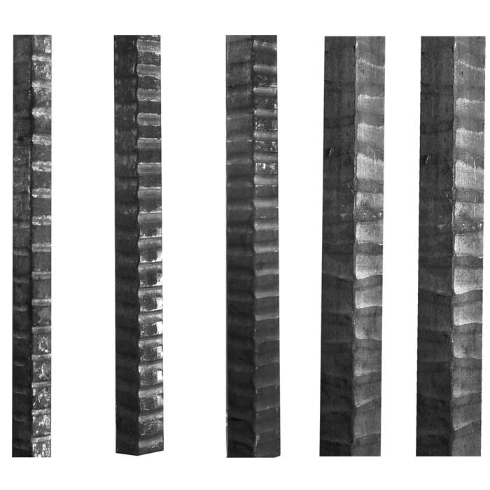 wavy bar, hammered bar, solid steel bar