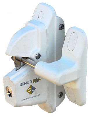 DISCONTINUED - Lokk-Latch PRO SL Self-Locking Gate Latch for Metal or Wood Gates, White