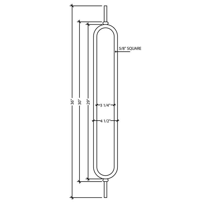 Windsor Steel Hoop Piece B Only, 36" Tall