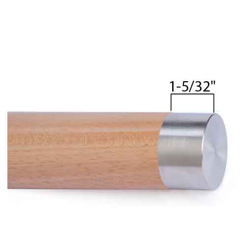 Woodinox Flat End Cap, 1-5/32" Tall, 304 Satin Stainless Steel