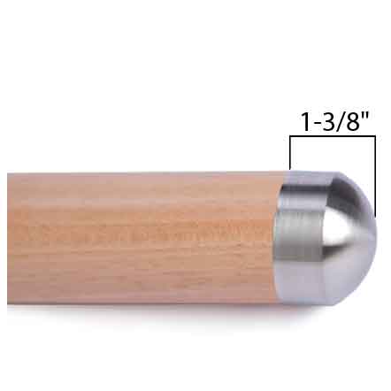 Woodinox Rounded End Cap, 1-3/8" Tall, 304 Satin Stainless Steel
