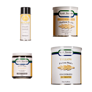 Sculpt Nouveau Patina Stain in Yellow for use on any metal.